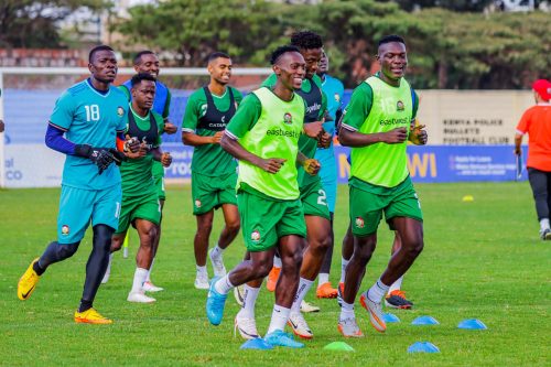 Harambee Stars in a training session ahead of their AFCON qualifier against Cameroon. PHOTO/@Harambee__Stars/X