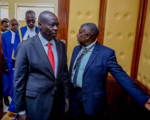 Deputy President Rigathi Gachagua appearing before the Senate on Wednesday  October 16, 2024. PHOTO/https://www.facebook.com/ParliamentKE