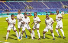 Junior Starlets celebrate a goal at World U17 against Mexico. PHOTO/@StarletsKE/X