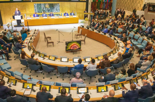 Leaders during the inauguration of the renovated Africa Hall