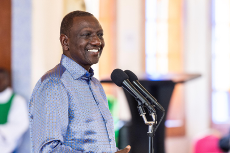 President William Ruto speaking after a church service in Moiben, Uasin Gishu County on Sunday october 27, 2024. PHOTO/https://www.facebook.com/williamsamoei