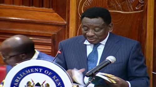 Siaya Governor James Orengo appearing for the National Assembly during the impeachment hearing of DP Gachagua at the Senate. PHOTO/ Screengrab by PD Digital