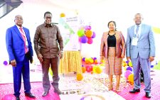 From Left: KenGen Chairman Frank Konuche, Energy and Petroleum Cabinet Secretary Opiyo Wandayi, Cabinet Secretary Ministry of Tourism and Wildlife Rebecca Miano and KenGen Managing Director and CEO Peter Njenga during the launch of KenGen 2024-2024 Corporate strategy at Olkaria Geothermal Spa Naivasha. PHOTO/Print