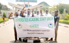 Tom Mboya University striking lecturers. PHOTO/Print