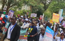 UASU officials and teaching members during a past lecturers' strike. PHOTO/UASU Website