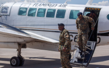 A plane carrying Bahamas soldiers lands in Haiti on Friday, October 18, 2024. PHOTO/@MSSMHaiti/X