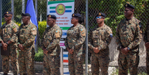 Bahamian soldiers arrive at an airport in Haiti. PHOTO/@MSSMHaiti/X