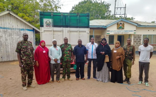 Officers pose at the Daadab Exam centre in Garissa County. PHOTO/@ngaosKE/X