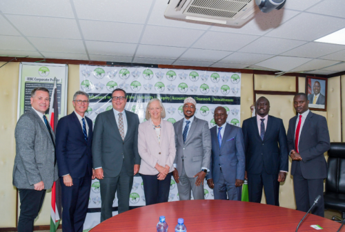 US ambassador Meg Whitman's delegation poses for a group photo with IEBC officials. PHOTO/@IEBCKenya/X