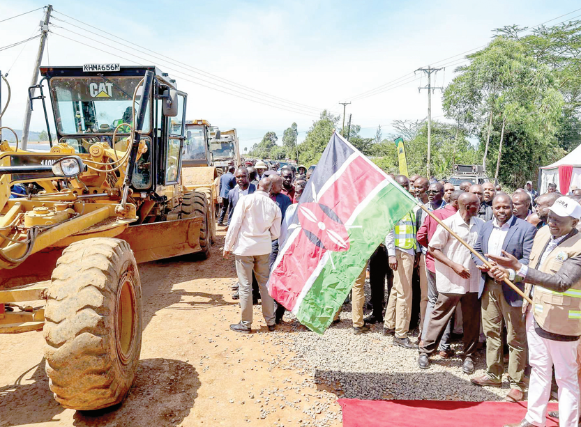 President William Ruto with KeRRA officials in a past road launch event. PHOTO/Print