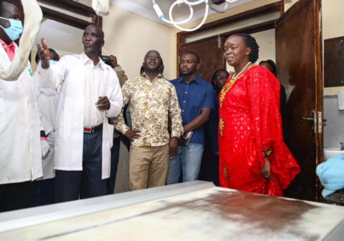 Health Cabinet Secretary Deborah Barasa inspecting a medical facility in West Pokot on Sunday November 17, 2024. PHOTO/@MOH_Kenya/X