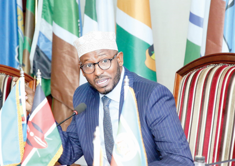 Council of Governors chairperson Ahmed Abdullahi speaking yesterday in Nairobi after a meeting of county chiefs on the finances of devolved governments. PHOTO/Philip Kamakya