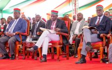 President William Ruto accompanied by other politic al leaders at the African Divine Church. PHOTO/@WilliamsRuto/X