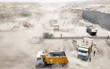 Trucks and lorries in a quarries