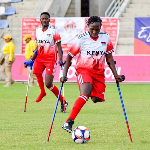 Women's National Amputee Football Team in action at the 2024 Women's Amputee Football World Cup in Colombia. PHOTO/@kipmurkomen/X