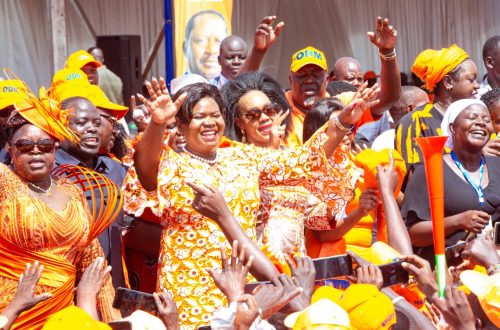 Homa Bay Governor Gladys Wanga with ODM members during thanksgiving ceremony. PHOTO/@TheODMparty/X