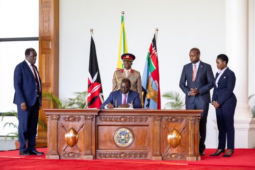 President William Ruto during the Ministerial performance contract signing at State House. PHOTO/@DrOparanya/X