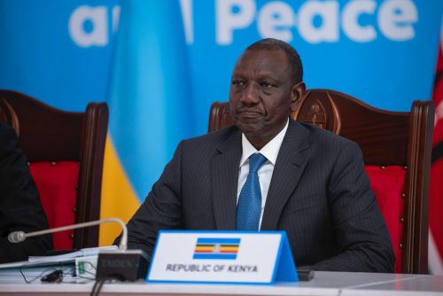 President William Ruto in Arusha, Tanzania, for EAC's Heads of State Summit. PHOTO/@jumuiya/X