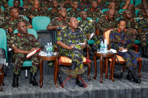 KDF commanders during their meeting on Friday November 8, 2024. PHOTO/@kdfinfo/X