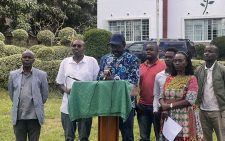 Martha Karua, Mukhisa Kituyi, Kabando wa Kabando and Kivutha Kibwana during their press conference on Thursday, November 14, 2024. PHOTO/@MarthaKarua/X