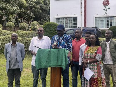 Martha Karua, Mukhisa Kituyi, Kabando wa Kabando and Kivutha Kibwana during their press conference on Thursday, November 14, 2024. PHOTO/@MarthaKarua/X