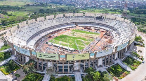 Aerial view of Kasarani Stadium undergoing renovations as of November 28, 2024. PHOTO/@kipmurkomen/X