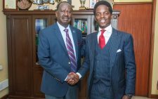 Activist Kasmuel McOure and Raila Odinga. PHOTO/@_KasKazini/X