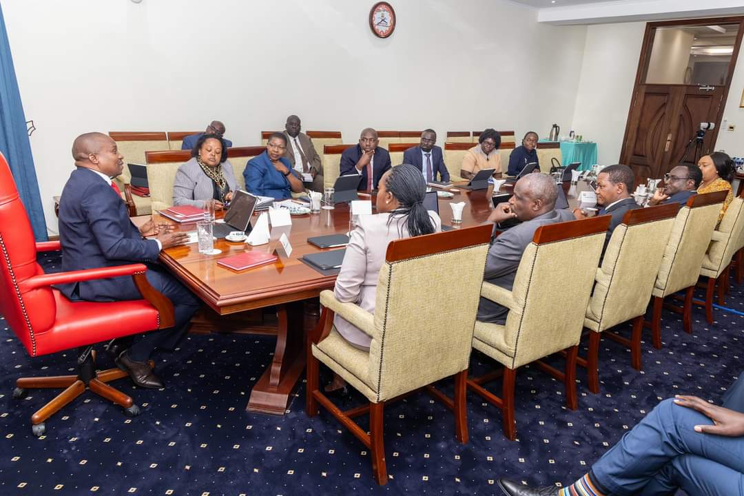 Deputy president Kithure Kindiki chairing a Cabinet meeting at his official Karen residence on Tuesday, November 12, 2024. PHOTO/@KindikiKithure/X