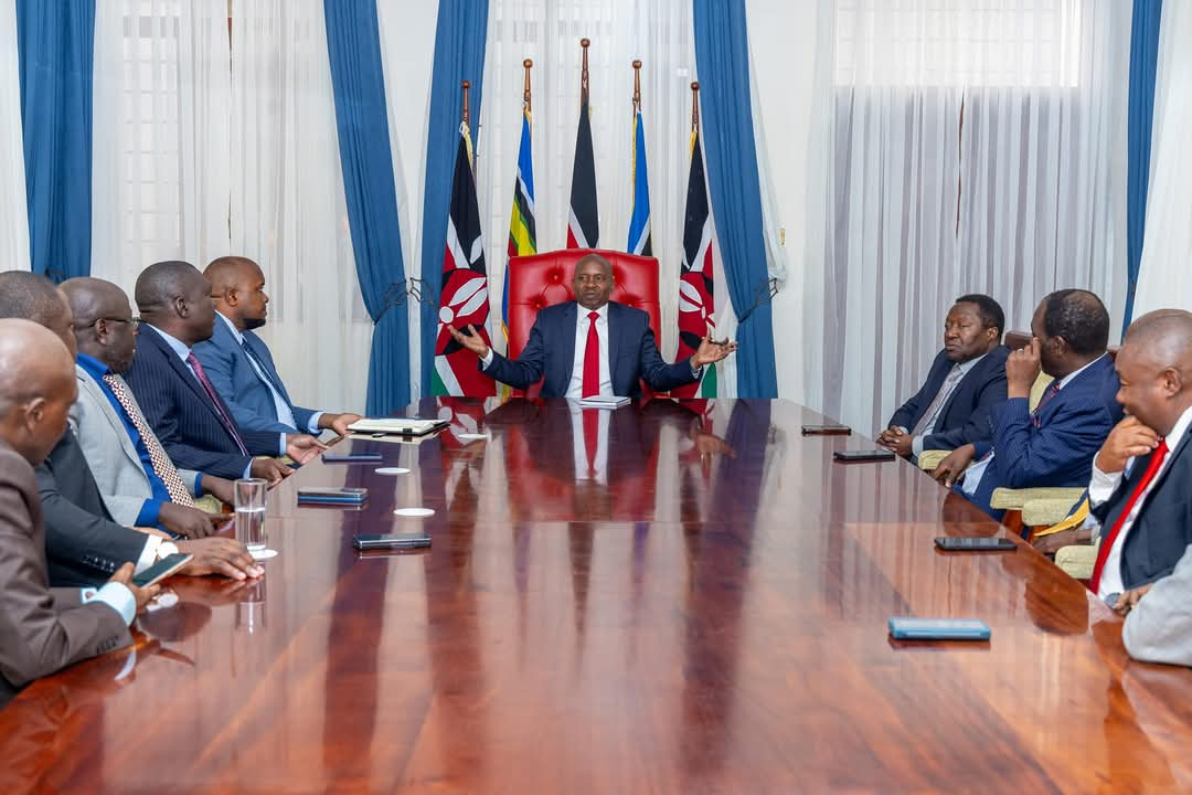 Deputy President Kithure Kindiki during a meeting with Kakamega county MPs at his Karen residence on Wednesday, November 27, 2024. PHOTO/@KindikiKithure/X