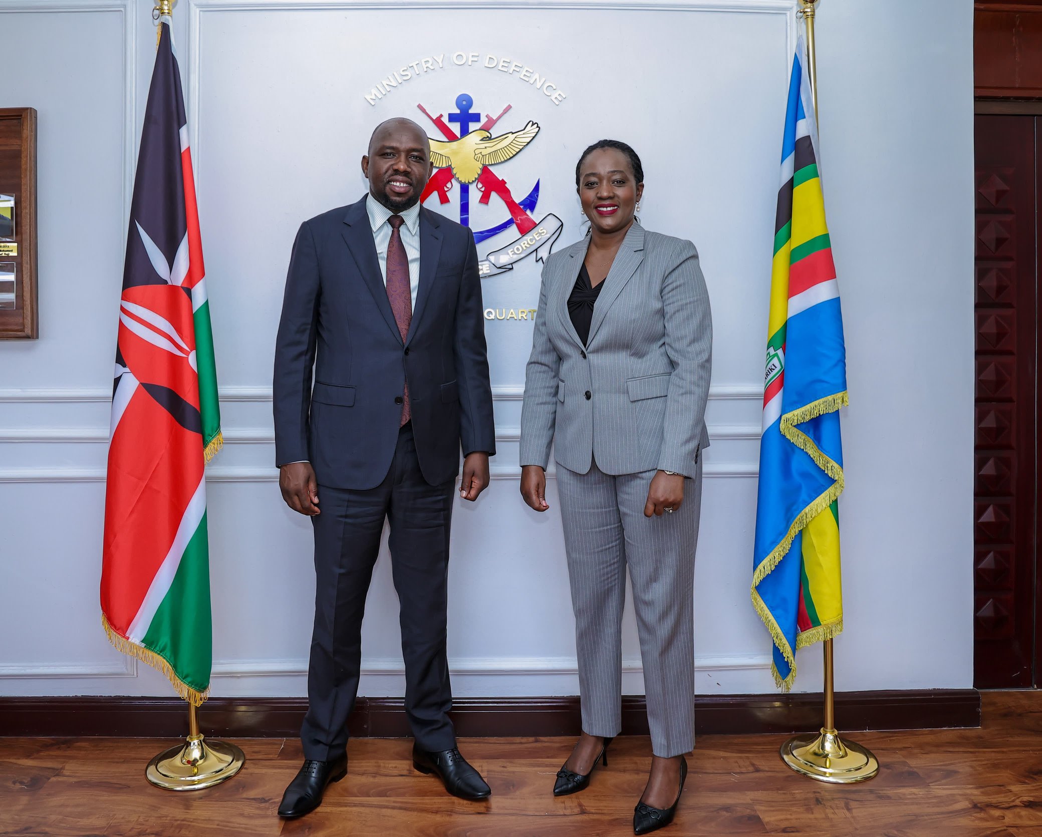 Sports Cabinet Secretary Ki[chumba Murkomen with his Defence counterpart Soipan Tuya. PHOTO/@kipmurkomen/X