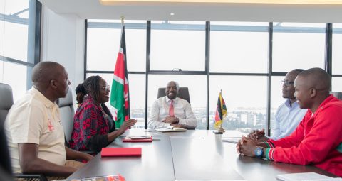 Sports Cabinet Secretary Kipchumba Murkomen chairing a meeting with a team from Special Olympics Kenya. PHOTO/@kipmurkomen/X