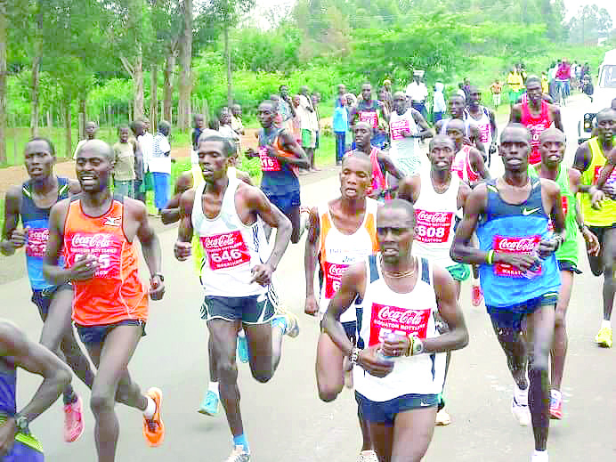 Participants during the first edition of Busia Half Marathon back in 2021. PHOTO/Print