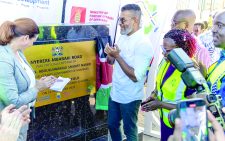 Mombasa Governor Abdulswamad Shariff when he launched the Nyerere-Mbaraki Road. PHOTO/ Bonny Msangi