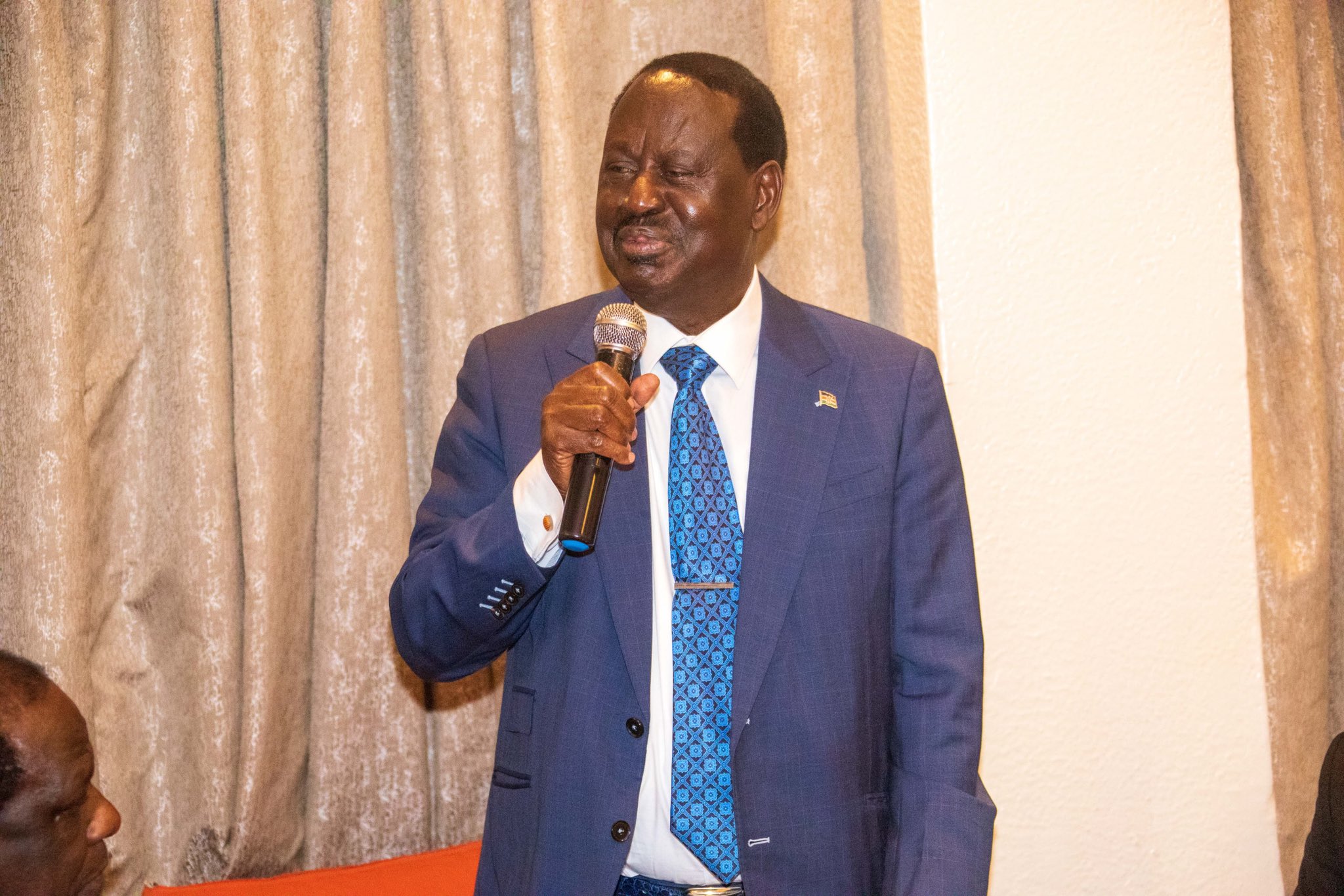 Raila Odinga speaking during his meeting with the ODM elected leaders from the Western region on Tuesday, November 19, 2024. PHOTO/@TheODMparty/X