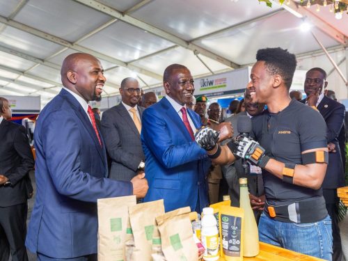 President William Ruto and CS Kipchumba Murkomen during the launch of innovation week on Wednesday November 27, 2024. PHOTO/president.go.ke