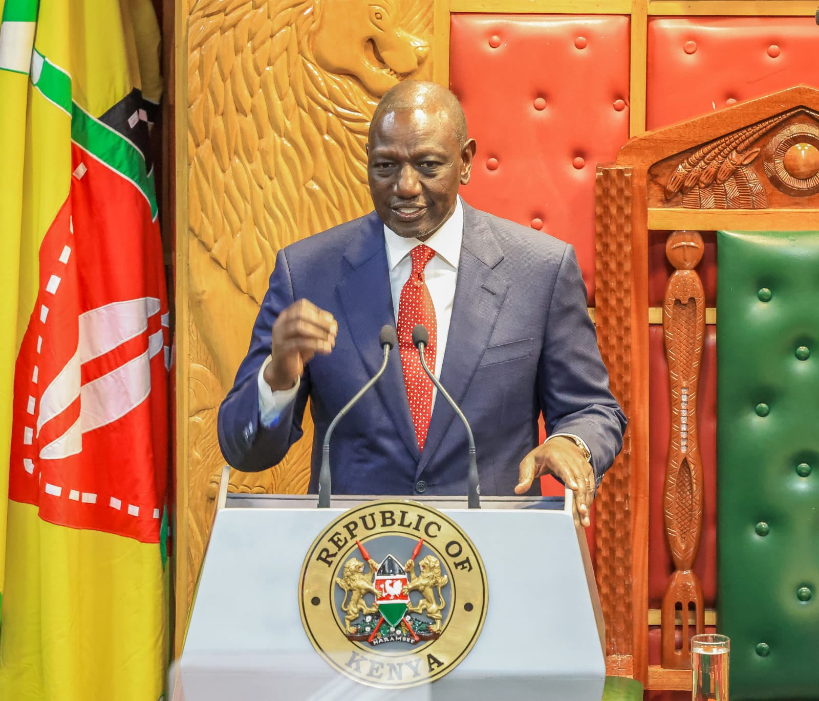 President William Ruto speaking at parliament during State of the Nation Address on Thursday, November 21, 2024. PHOTO/@NAssemblyKE/X