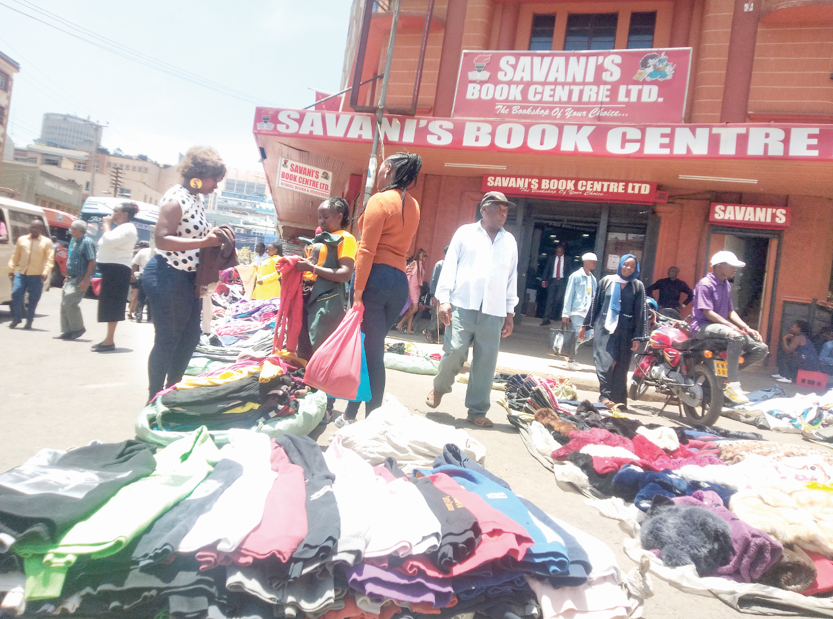 Hawkers in Nairobi’s Central business District display their wares. PHOTO/Print