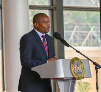 DP Kindiki speaking during the signing of the performance contracts at State House, Nairobi. PHOTO/@WilliamsRutoX