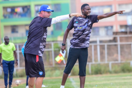 AFC Leopards head coach Tomas Trucha giving instructions on the touchline. PHOTO/AFC Leopards