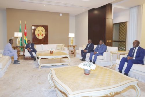 Former Prime Minister Raila Odinga during a meeting with President Faure Gnassingbé. PHOTO/@RailaOdinga/X