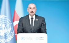 Azerbaijan President Ilham Aliyev addresses delegates. PHOTO/Print