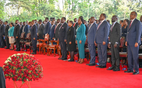 Cabinet and their principal Secretaries attend the performance contract signing ceremony at State House on Tuesday, November 19, 2024. PHOTO/@WilliamsRuto/X