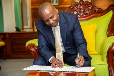 Deputy President Kithure Kindiki at the party headquarters on November 11, 2024. PHOTO/@UDAKenya/X