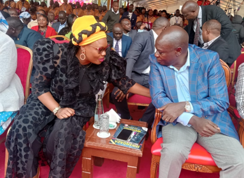 Former Deputy President Rigathi Gachagua with MP Gathoni Wamuchomba attending the consecration ceremony in Embu on Saturday November 16, 2024. PHOTO/https://web.facebook.com/DPGachagua/posts