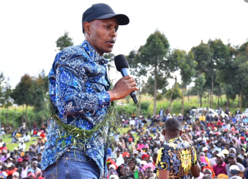 Belgut MP Nelson Koech speaking at a rally October 5, 2024. PHOTO/https://www.facebook.com/nelsonkoech.sonko