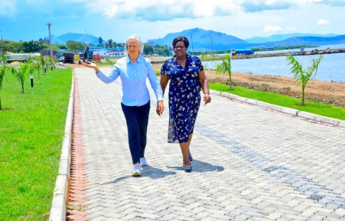 US Ambassador Meg Whitman is welcomed to Homa Bay County by Governor Gladys Wanga. PHOTO/@gladyswanga/X