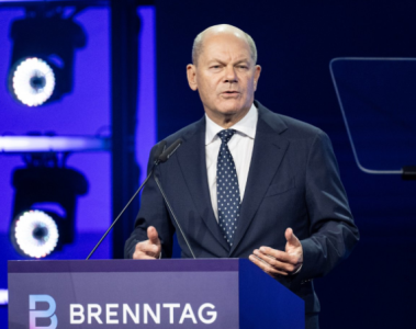 Germany Chancellor Olaf Scholz speaking at a past function on October 16, 2024. PHOTO/@Bundeskanzler/X