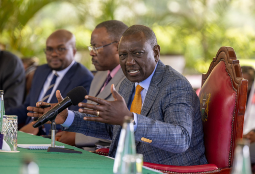 President William Ruto meets the steering committee of the Nairobi Rivers Basin Regeneration at State House in Nairobi. PHOTO/@WilliamsRuto/X