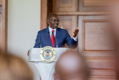 President William Ruto speaks during a past function at State House, Nairobi. PHOTO/@WilliamsRuto/X