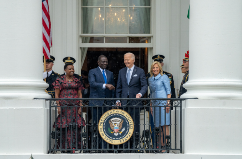 President William Ruto and First Lady Rachel are welcomed to the US White House with President Joe Biden and First Lady Jill. PHOTO/@POTUS/X